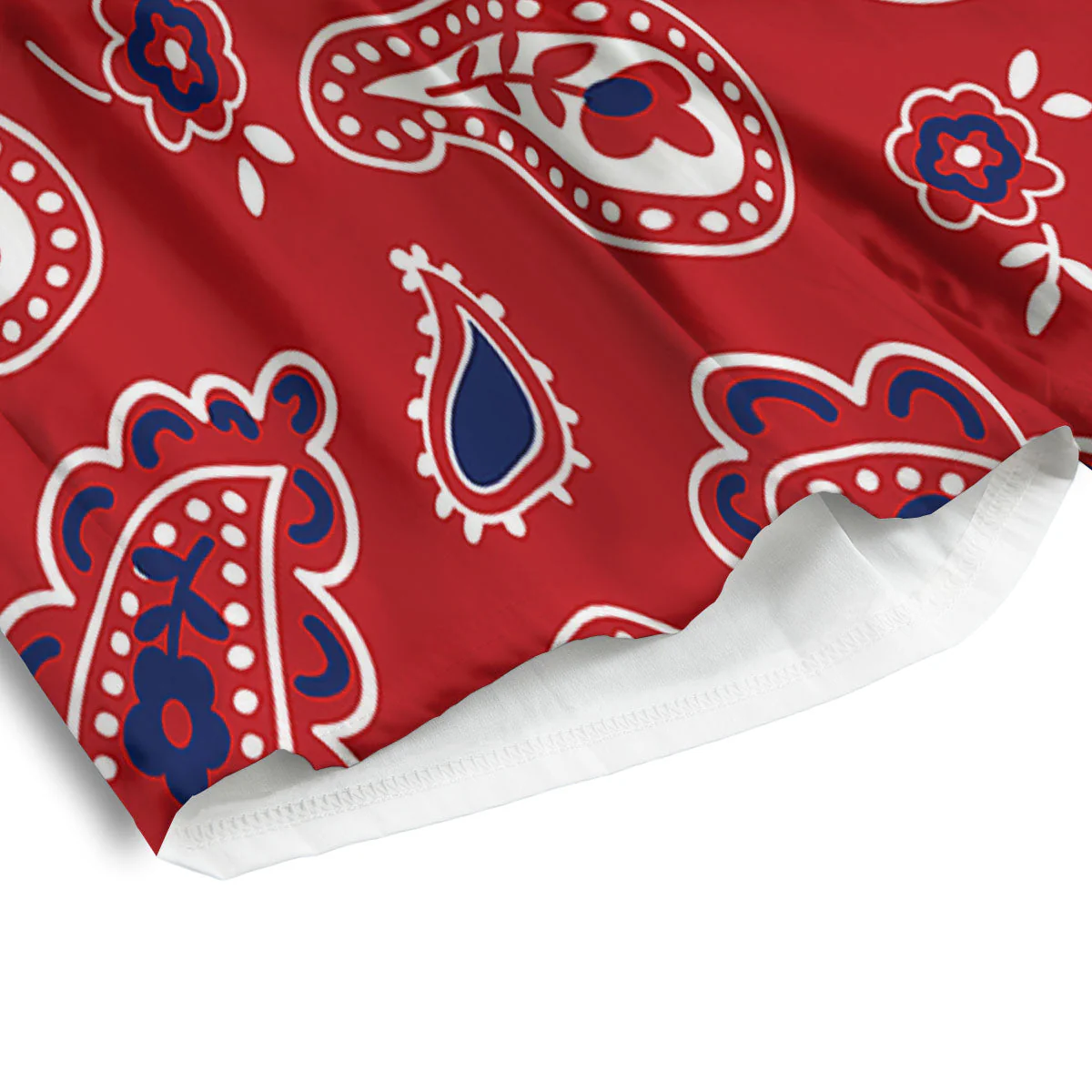 White Bandana And Blue Red Print Men's Athletic Shorts - Image 4