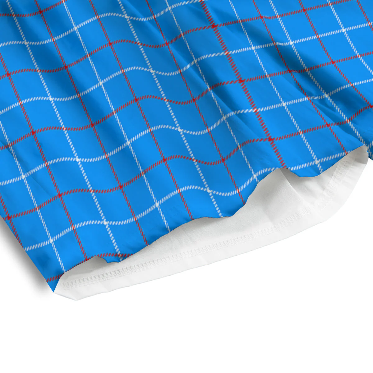 White Blue And Red Tattersall Print Men's Athletic Shorts - Image 4