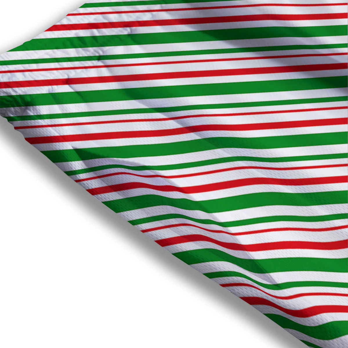 White Candy Cane And Red Green Print Mesh Shorts - Image 3