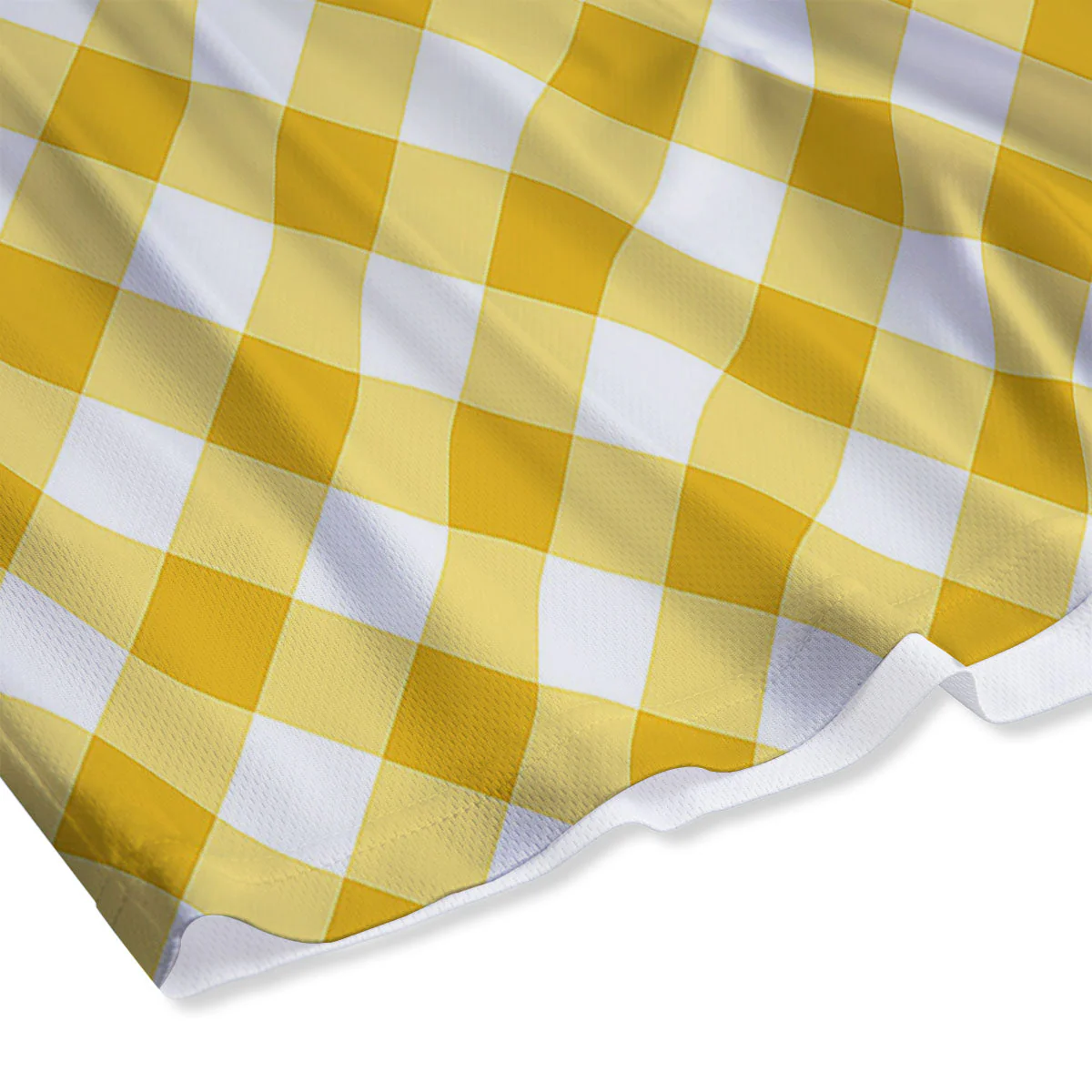 White Gingham And Yellow Honey Print Mesh Shorts - Image 4