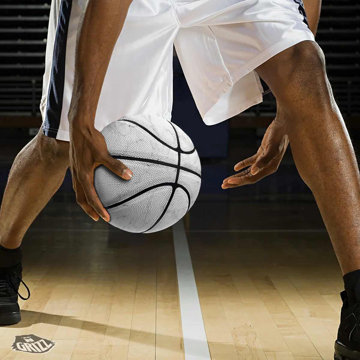 White Marble Pattern Basketball - Image 3