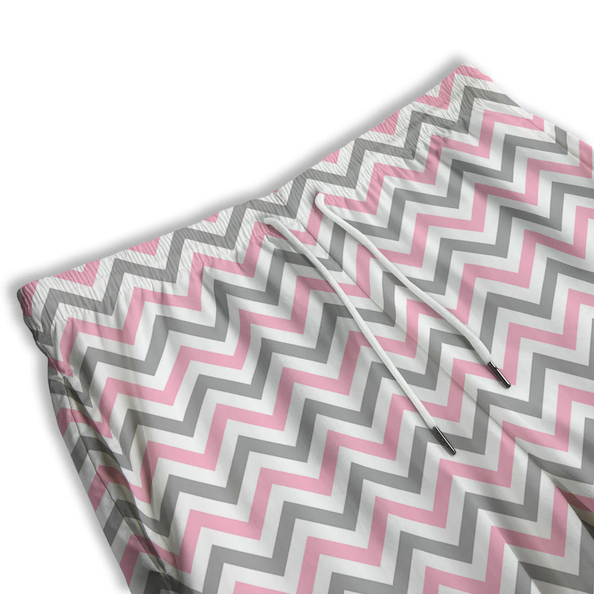 White Pink And Grey Chevron Print Men's Athletic Shorts - Image 3