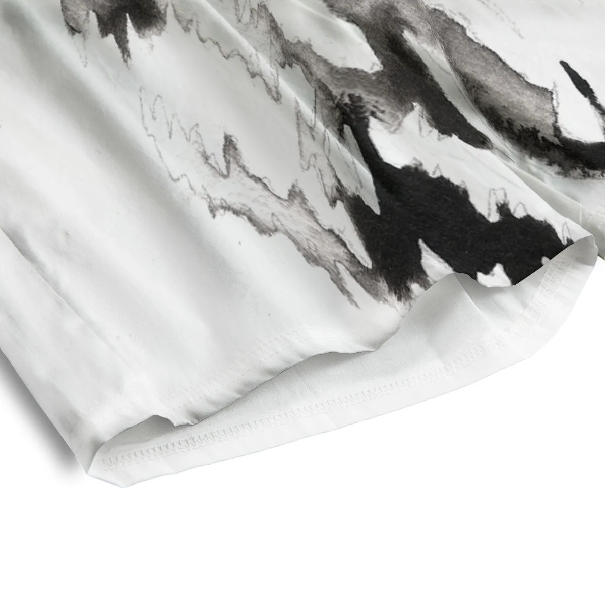 White Tiger Watercolor Monochrome Print Men's Athletic Shorts - Image 4