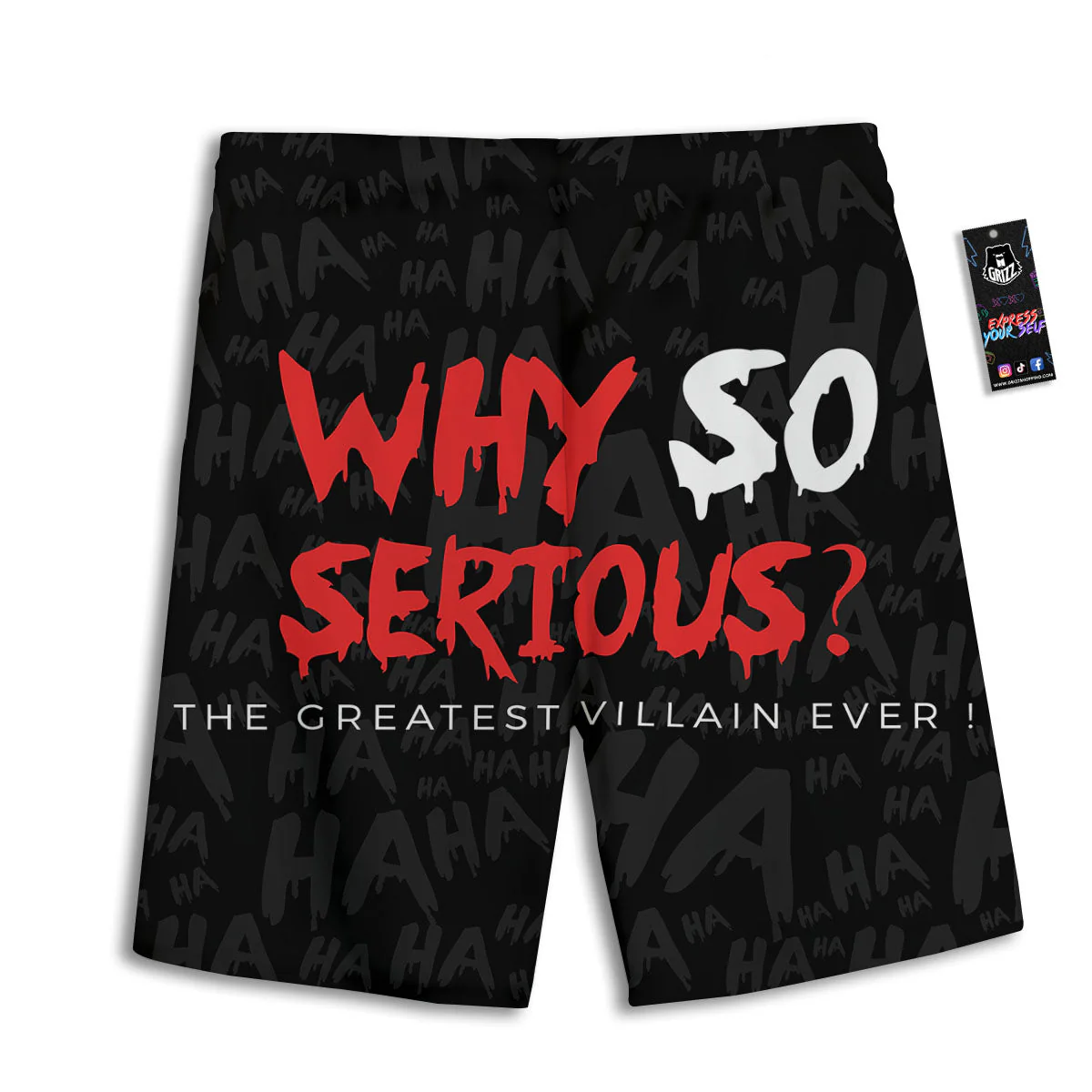 Why So Serious Laughing Joker Print Men's Athletic Shorts - Image 2