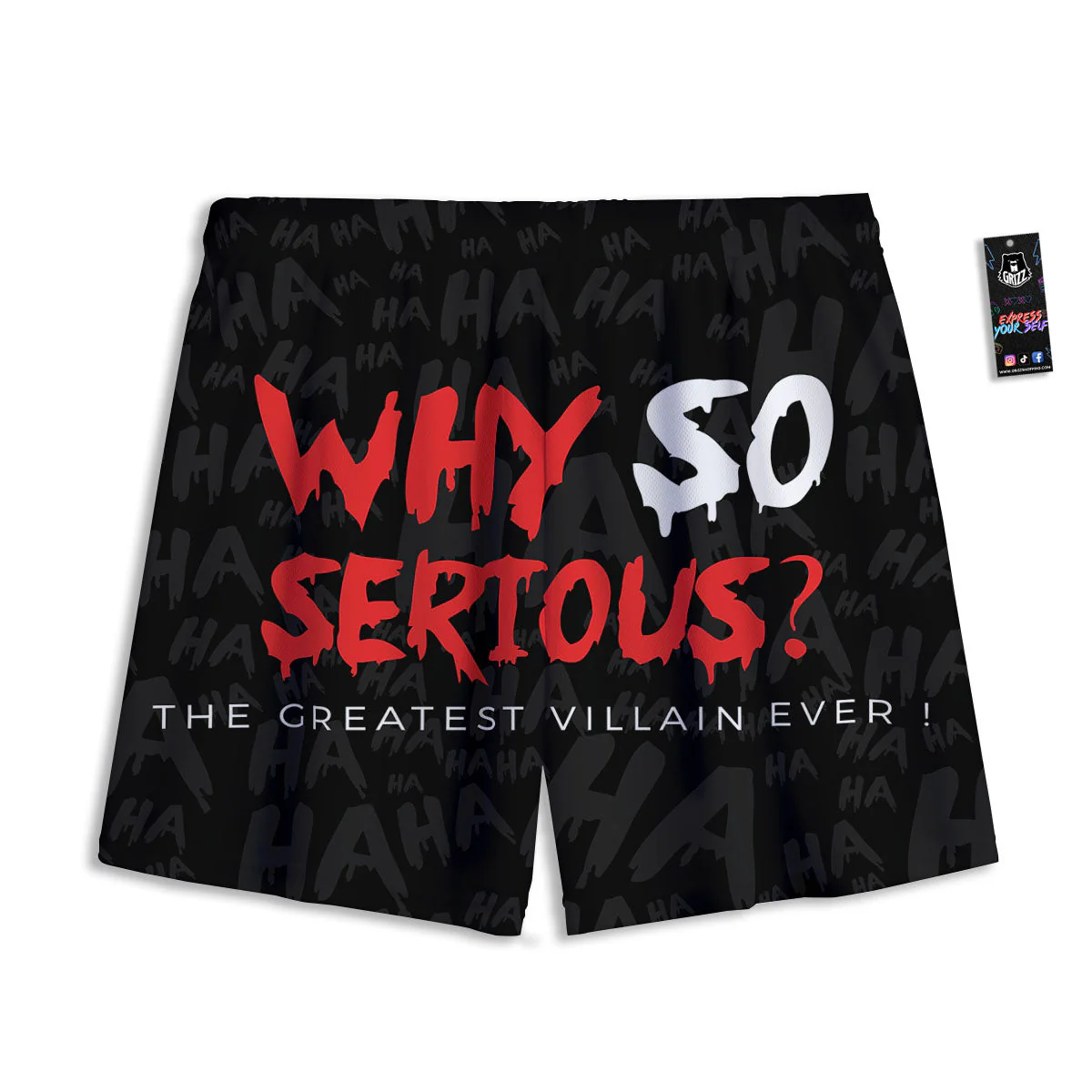 Why So Serious Laughing Joker Print Mesh Shorts - Image 2