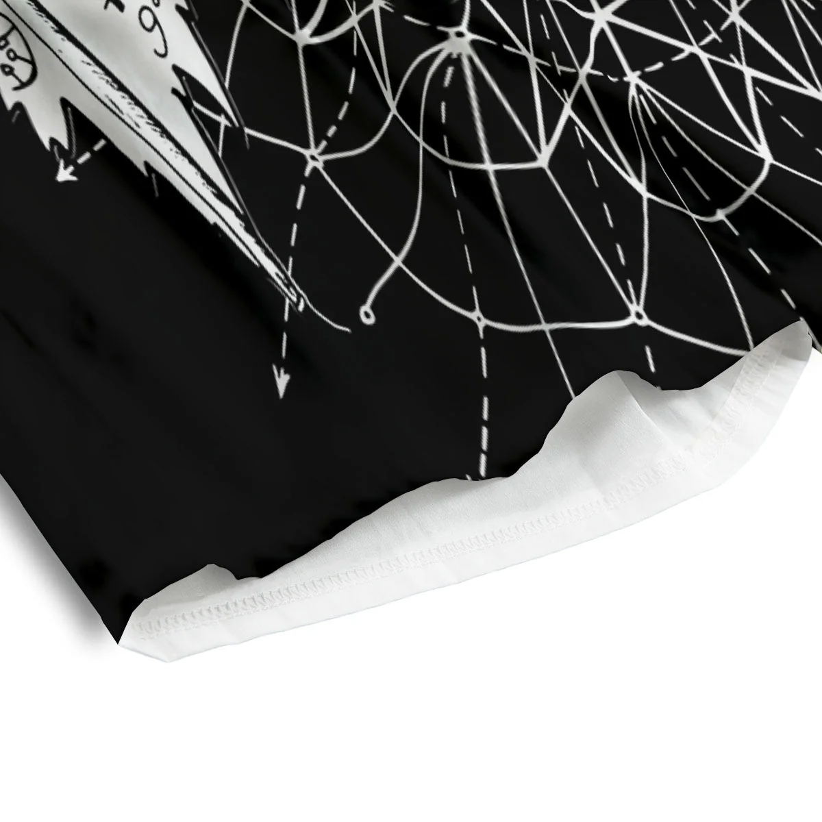 Wicca Devil Skull White And Black Print Men's Athletic Shorts - Image 4