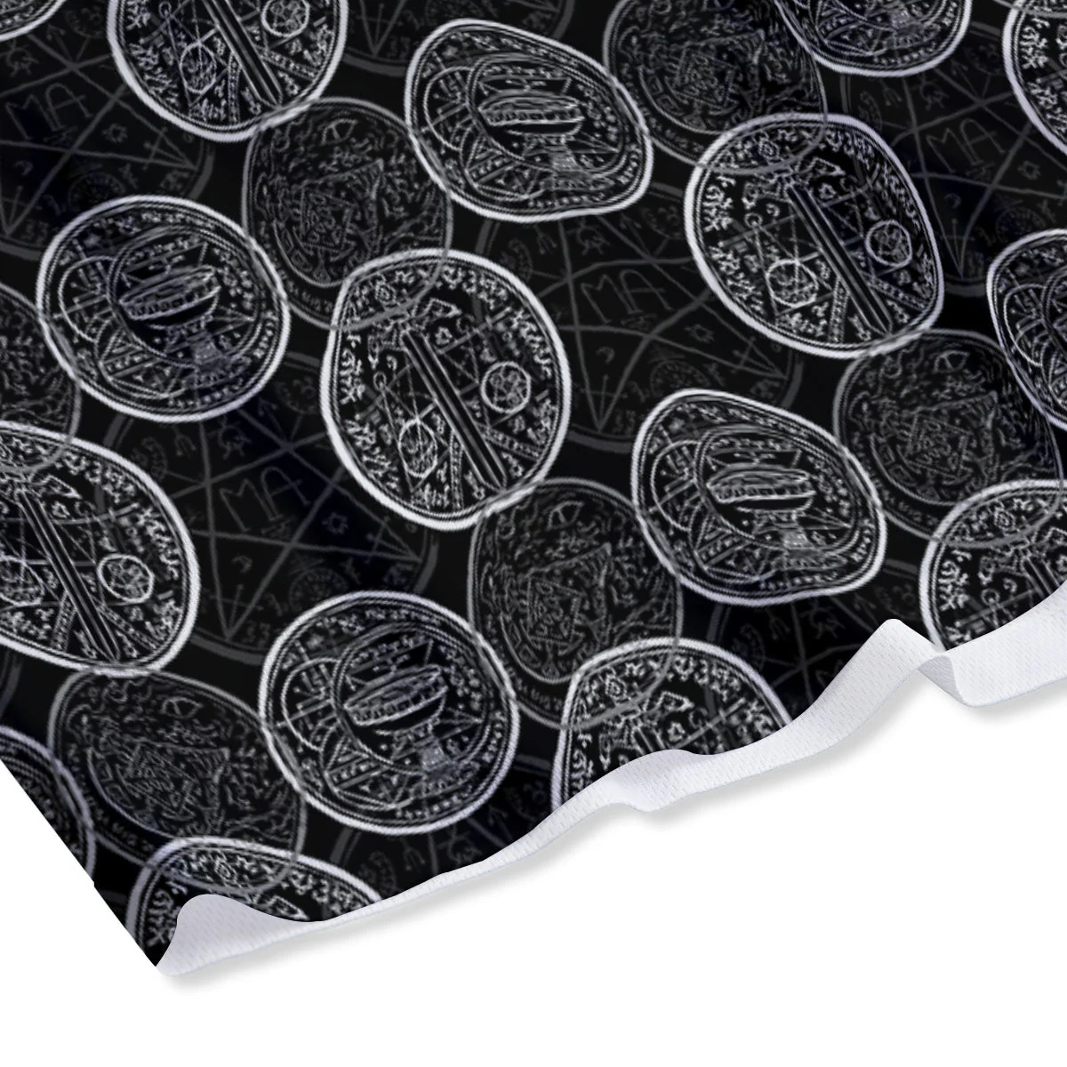 Wicca Gothic Curse Print Pattern Mesh Shorts - Image 4
