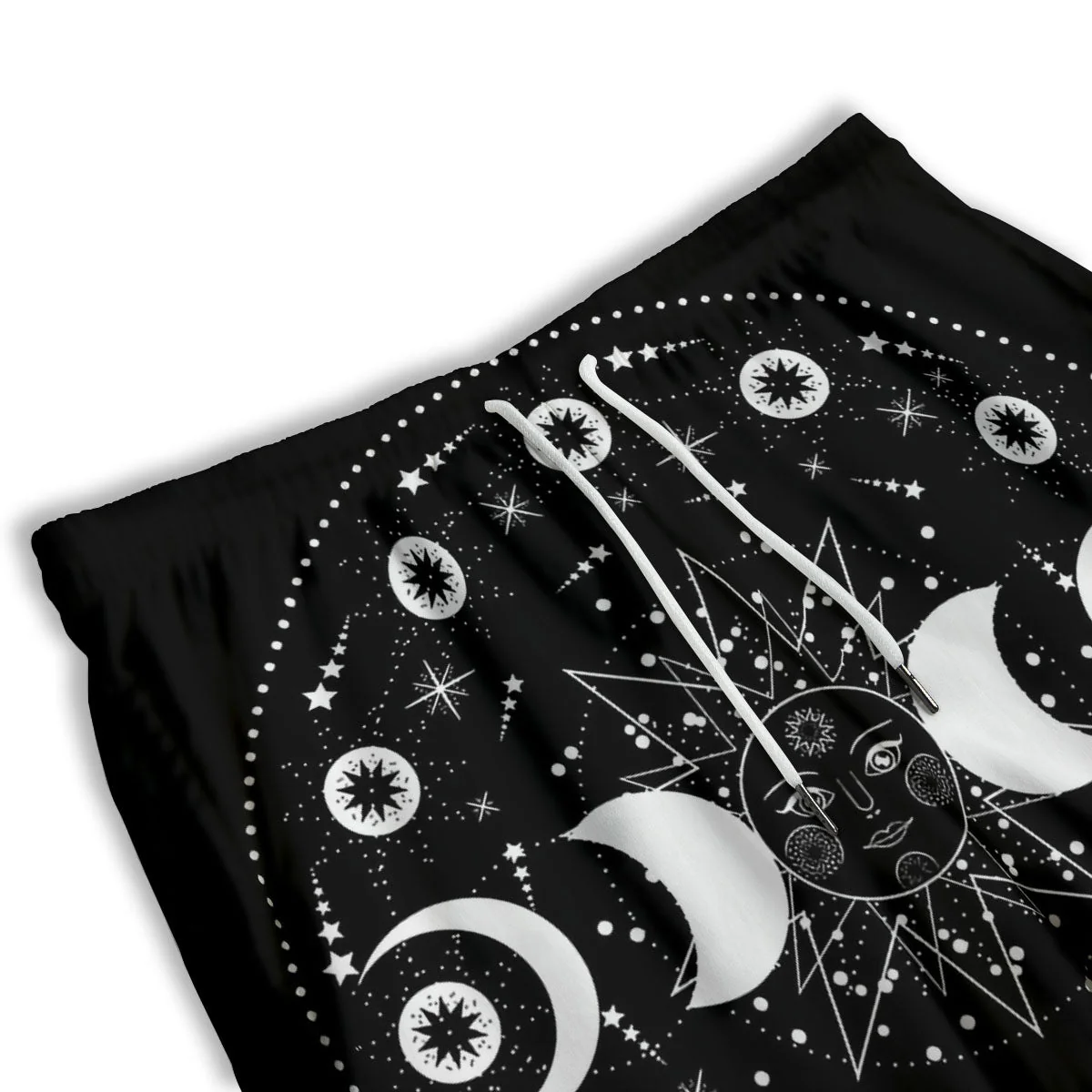 Wicca Magical White And Black Print Men's Athletic Shorts - Image 3