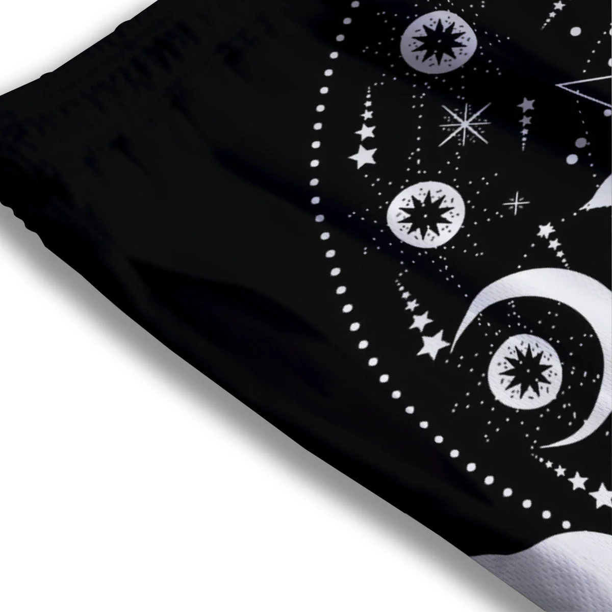 Wicca Magical White And Black Print Mesh Shorts - Image 3