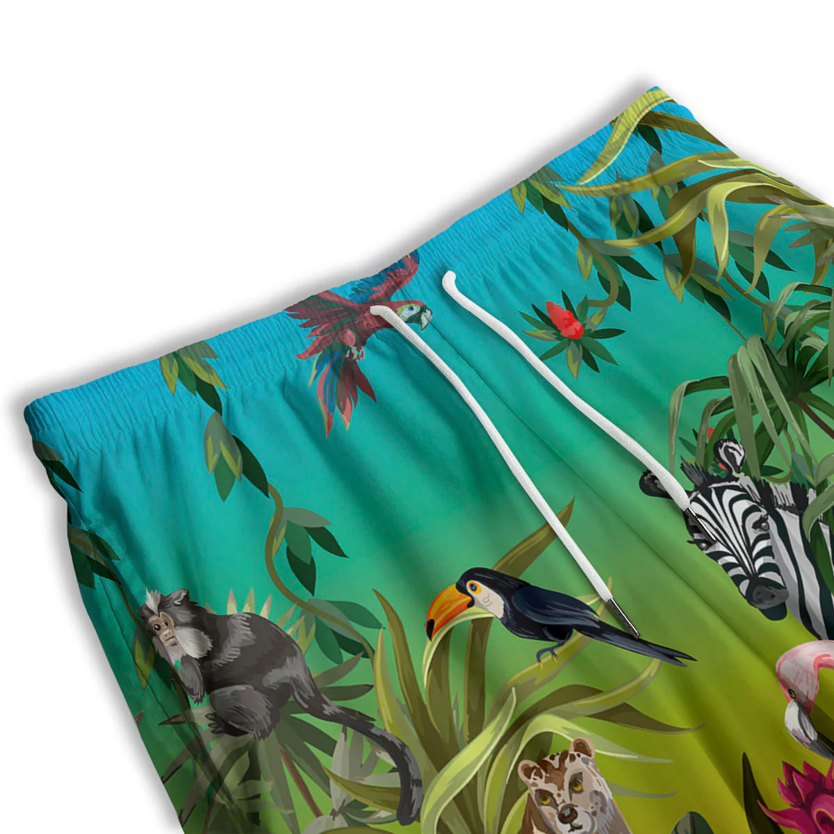 Wild Animals Jungle Print Men's Athletic Shorts - Image 3