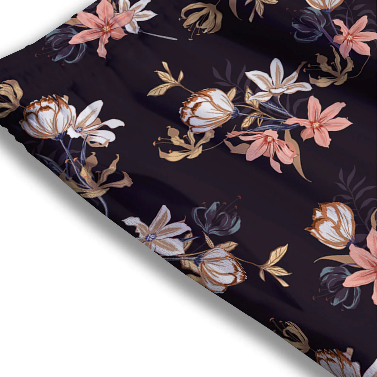 Wild Flower Print Pattern Mesh Shorts - Image 3