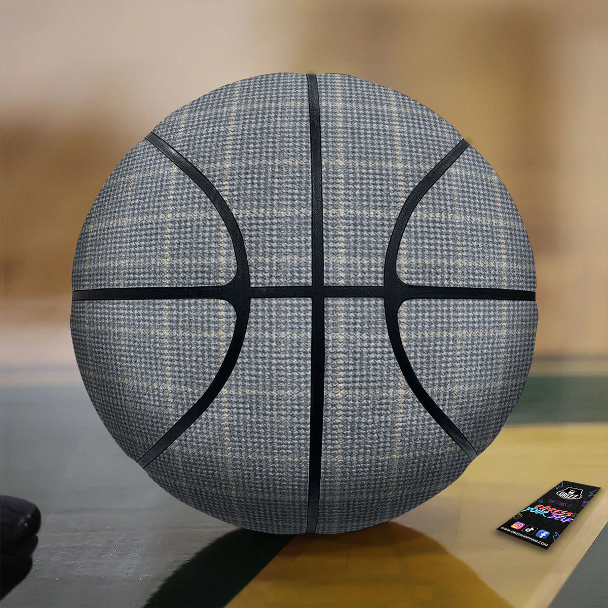 Windowpane Grey Print Pattern Basketball