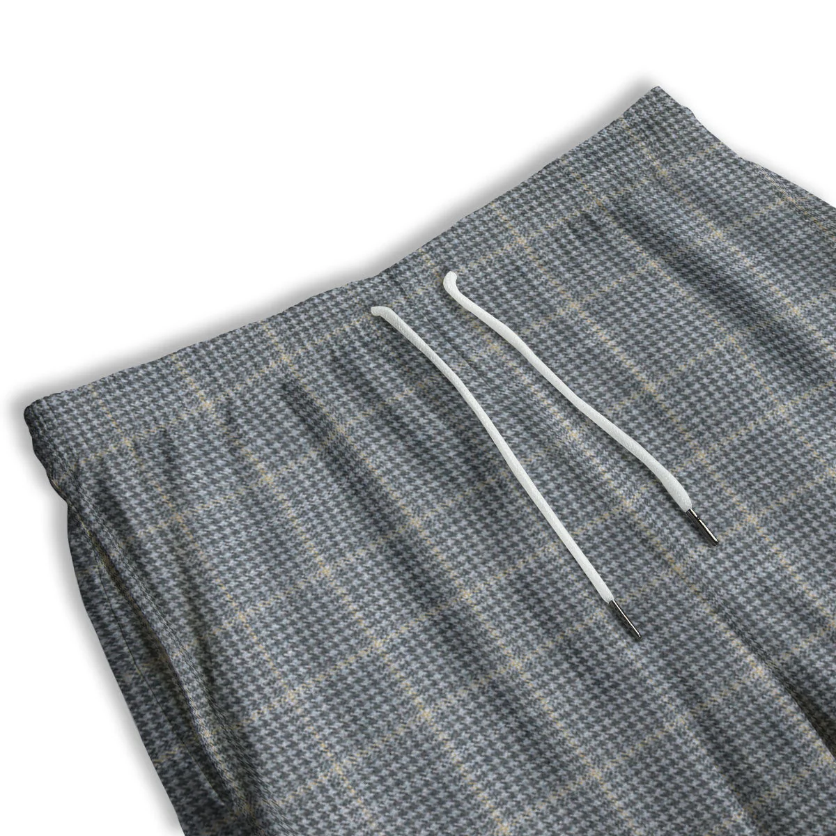 Windowpane Grey Print Pattern Men's Athletic Shorts - Image 3