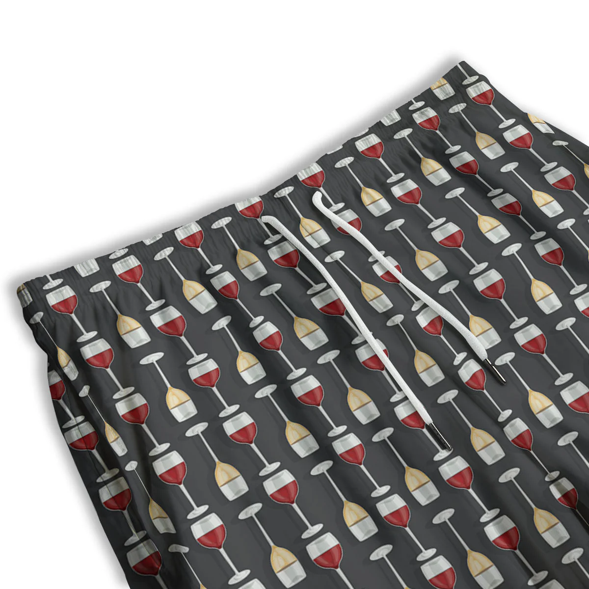 Wine Glasses Print Pattern Men's Athletic Shorts - Image 3