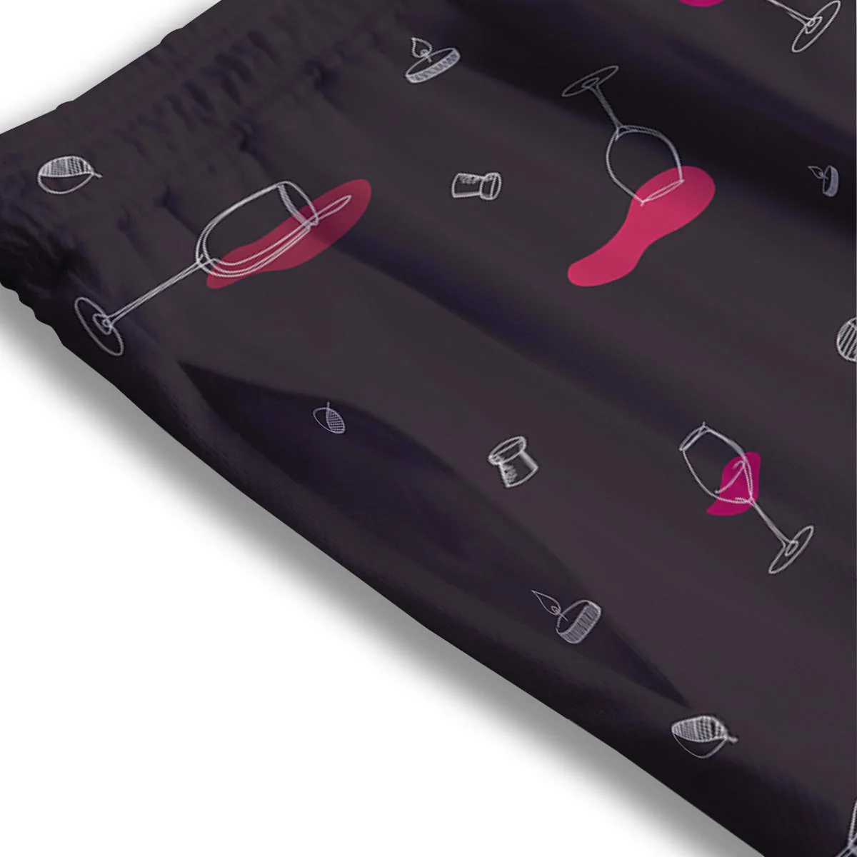 Wine Splash Print Pattern Mesh Shorts - Image 3