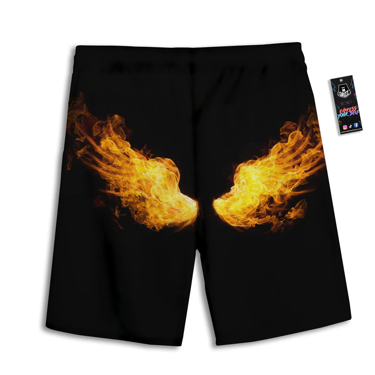 Wings Flame Print Men's Athletic Shorts - Image 2