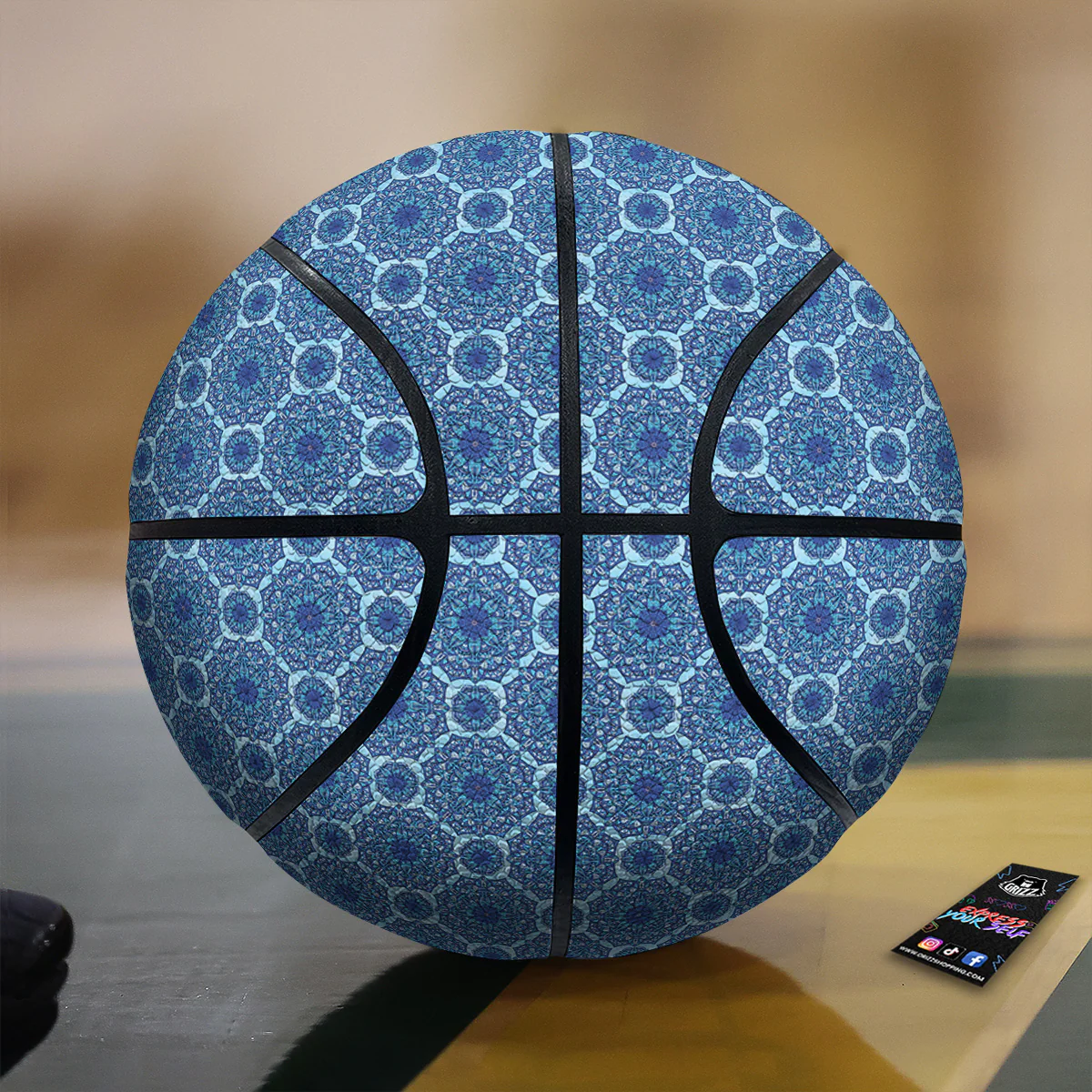Winter Mandala Blue Print Basketball