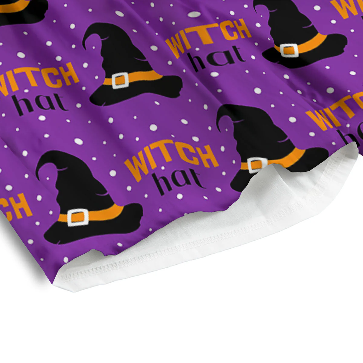 Witch Hat Purple Halloween Print Pattern Men's Athletic Shorts - Image 4
