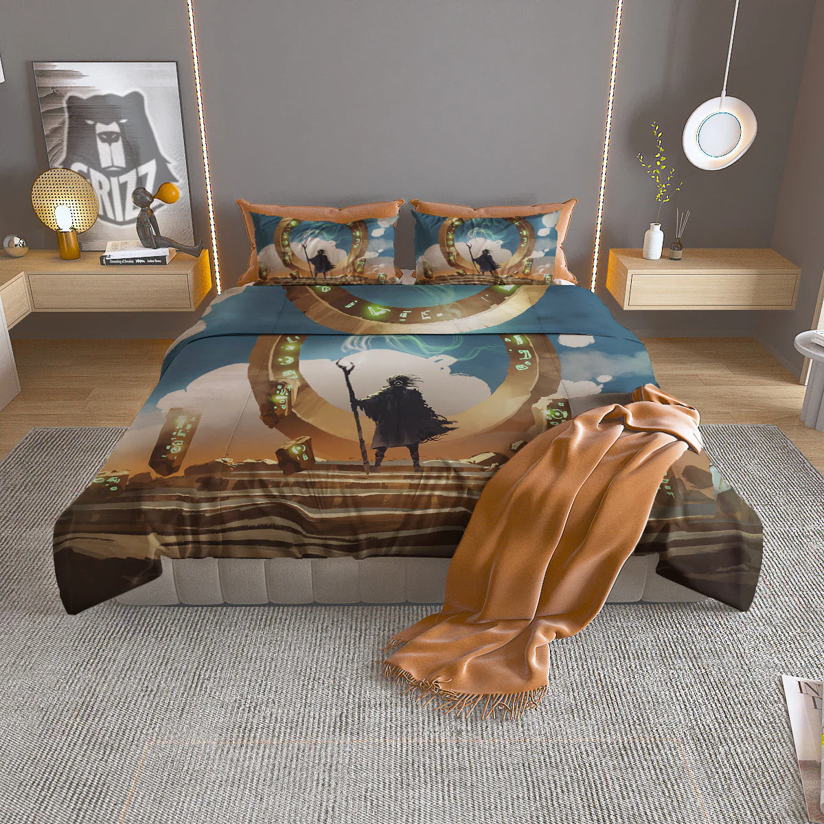 Wizard And Gate Print Duvet Cover Bedding Set