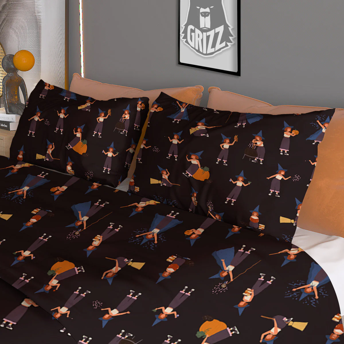 Wizard Cute Print Pattern Duvet Cover Bedding Set - Image 3