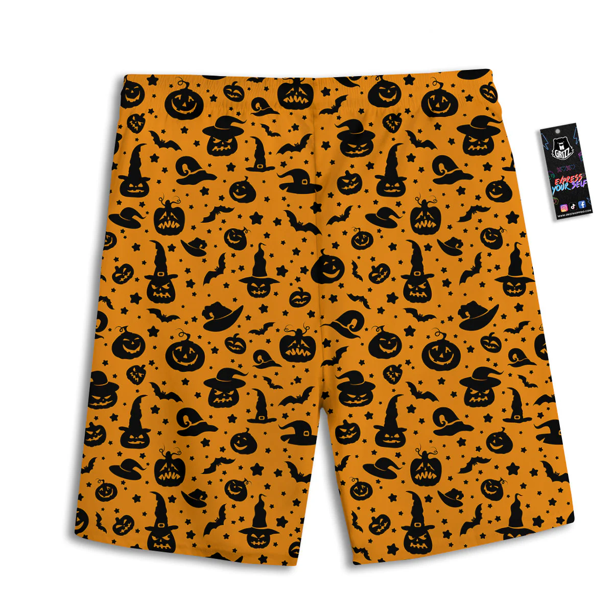 Wizard Halloween Print Pattern Men's Athletic Shorts - Image 2