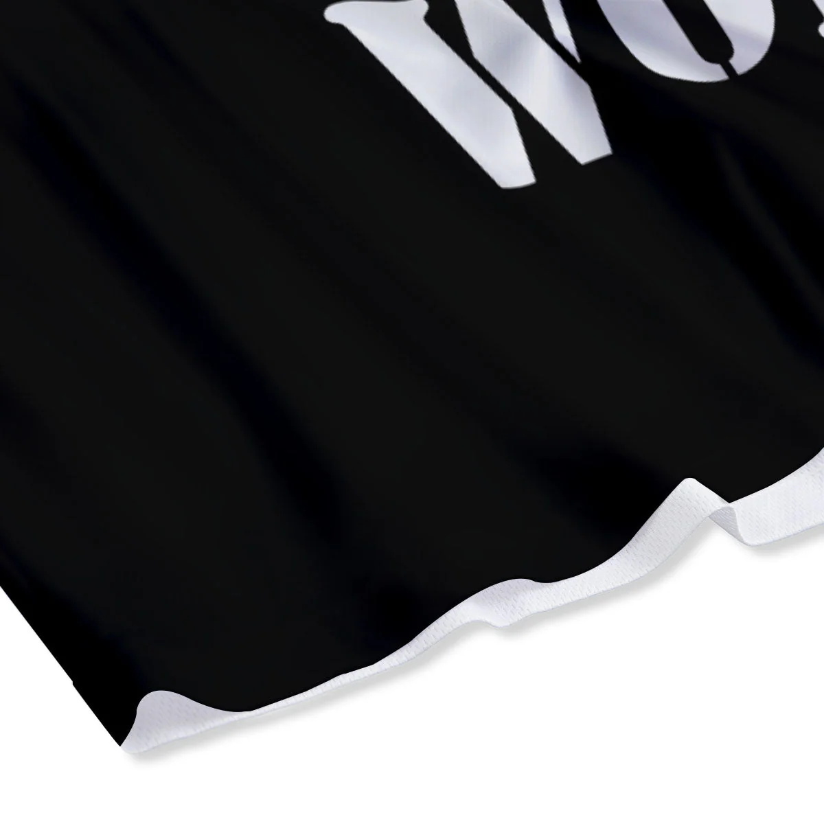 Wolf Howling Monochrome Print Mesh Shorts - Image 4