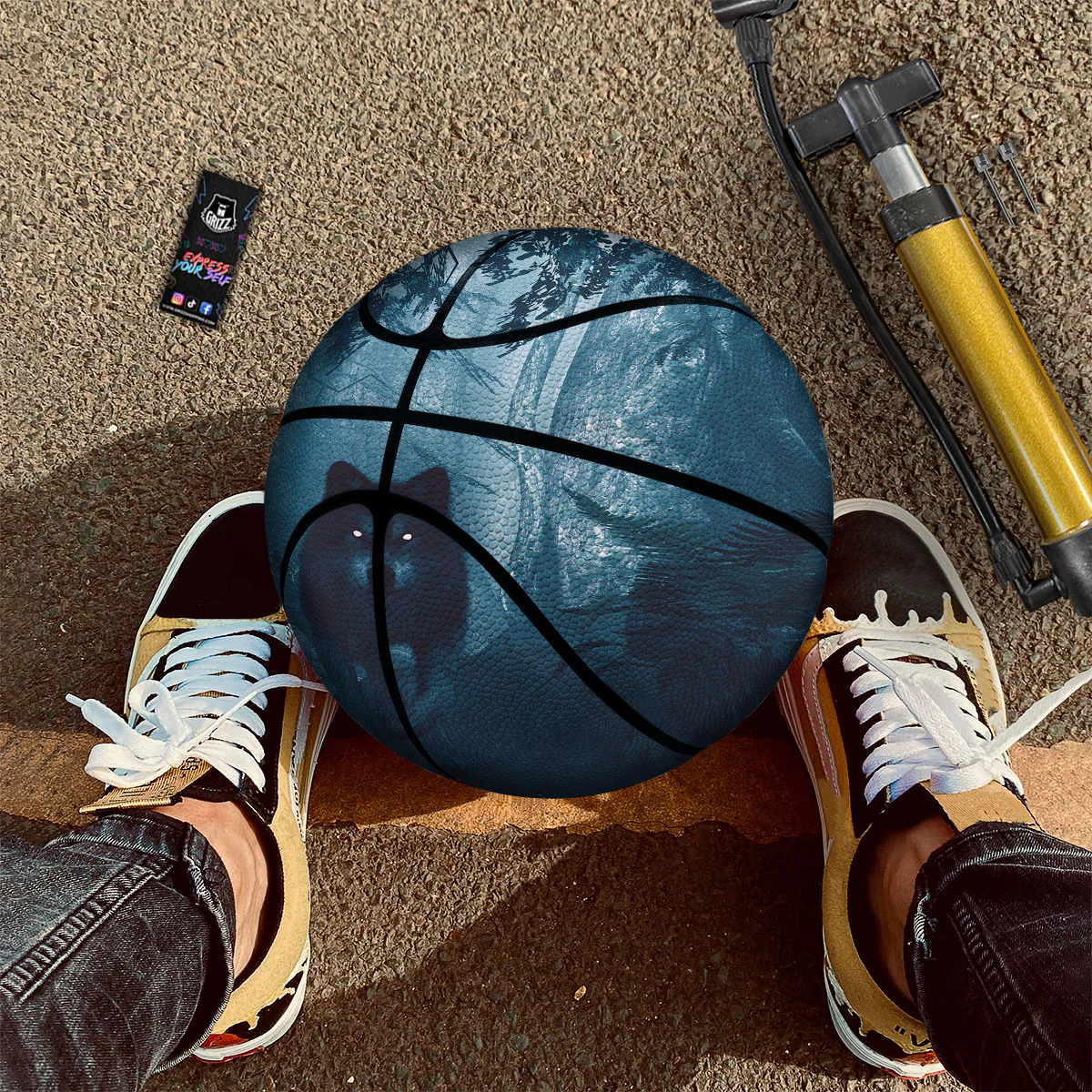 Wolf Jungle Print Basketball - Image 2