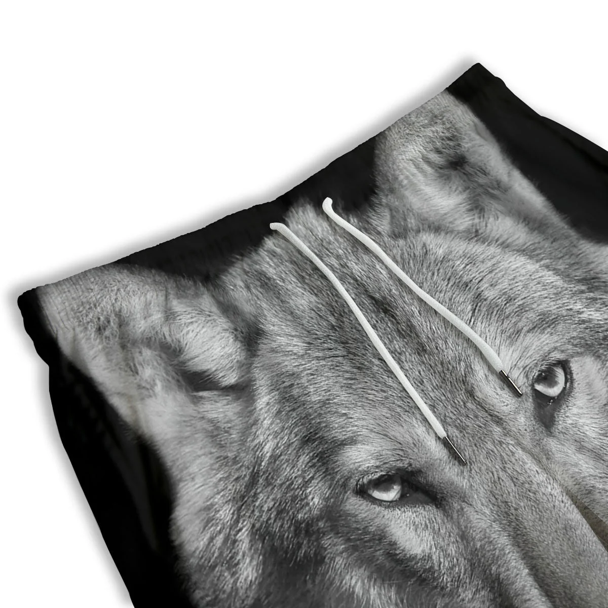 Wolf Monochrome Print Men's Athletic Shorts - Image 3
