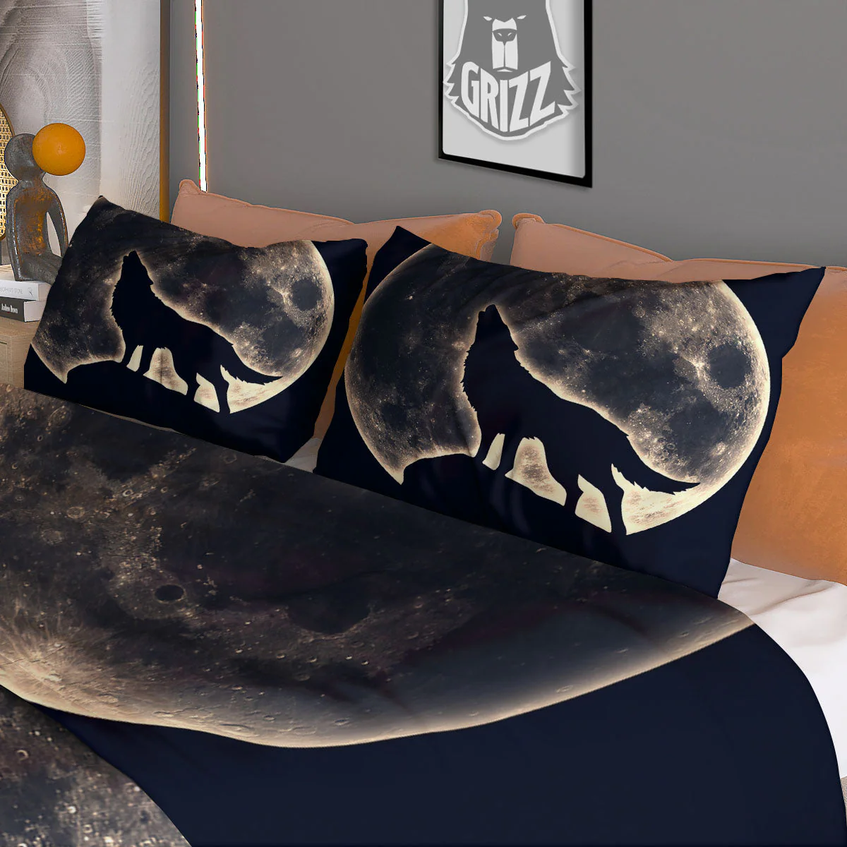 Wolf Moonlight Print Duvet Cover Bedding Set - Image 3