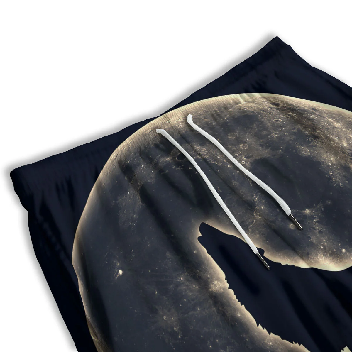 Wolf Moonlight Print Men's Athletic Shorts - Image 3
