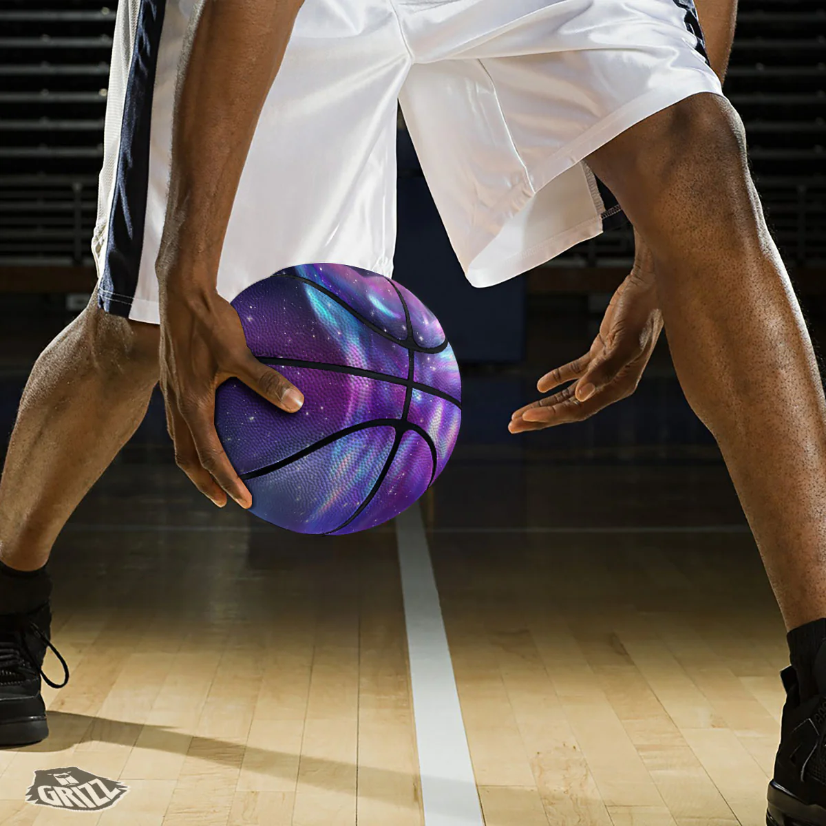 Wolf Spirit Aurora Howling Print Basketball - Image 3