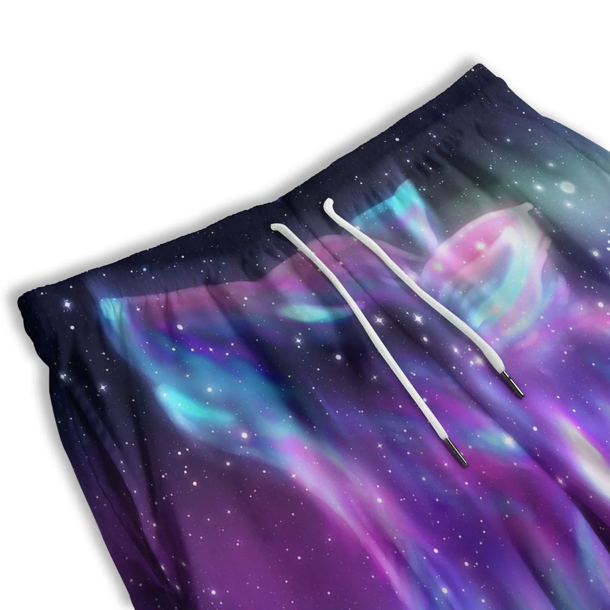 Wolf Spirit Aurora Howling Print Men's Athletic Shorts - Image 3