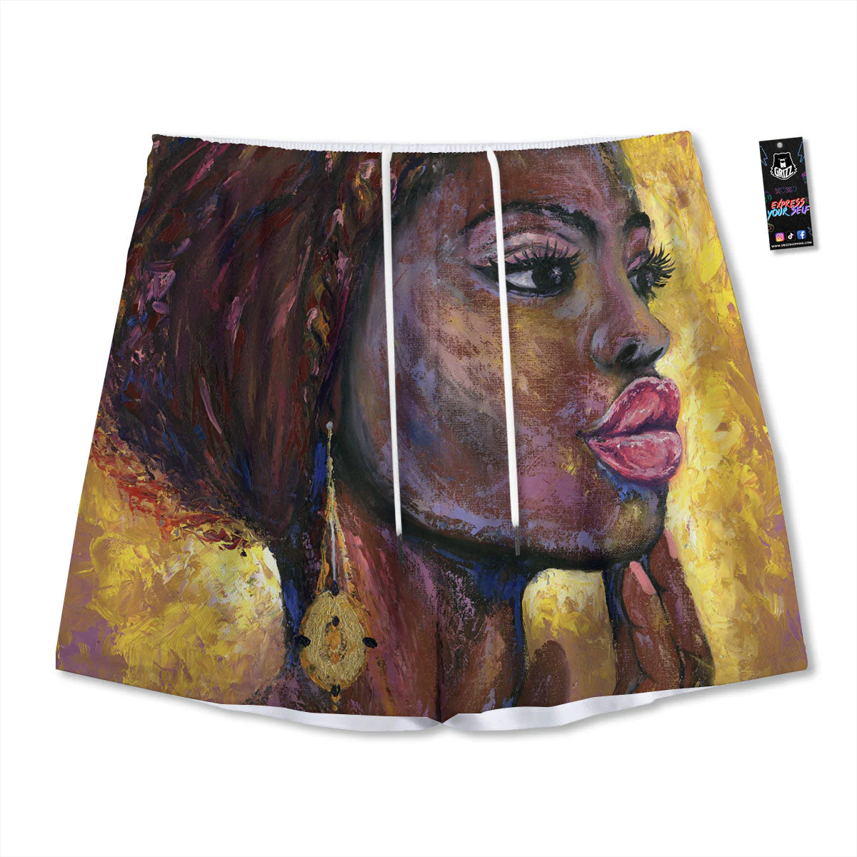 Woman African Print Mesh Shorts