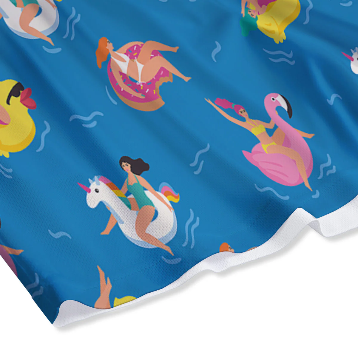 Women Swimming In The Sea Print Pattern Mesh Shorts - Image 4