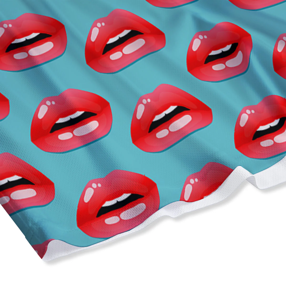 Women's Lips Print Pattern Mesh Shorts - Image 4