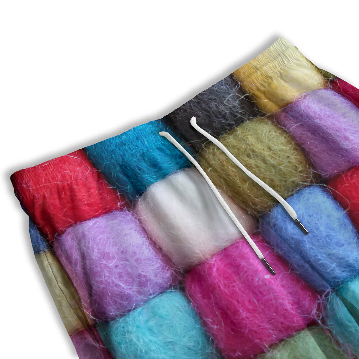 Wool Yarns Colorful Print Men's Athletic Shorts - Image 3