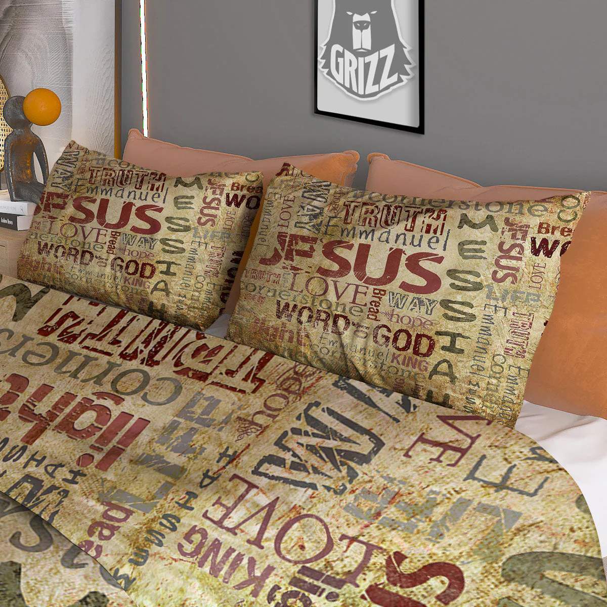 Words Old Religious Print Duvet Cover Bedding Set - Image 3