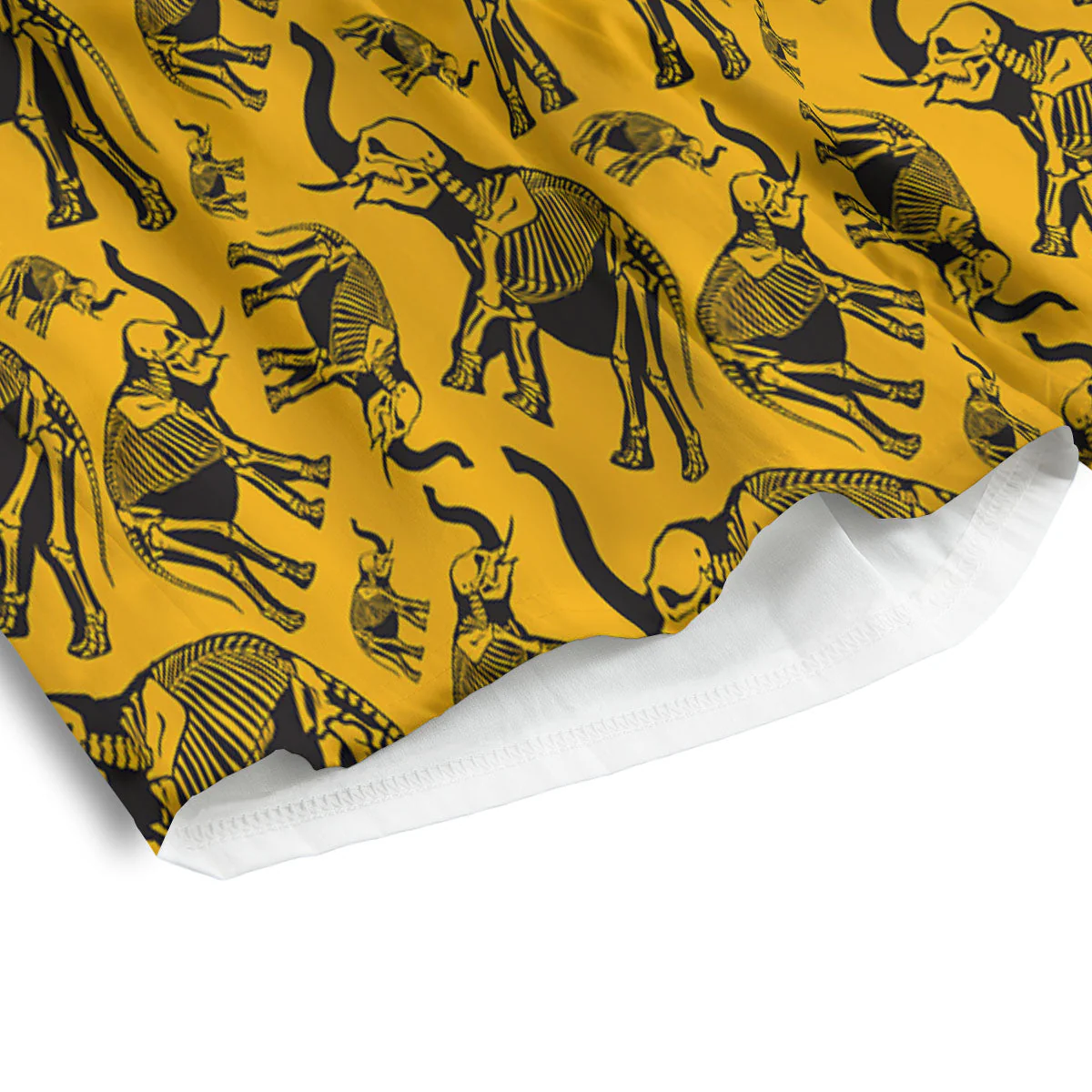 X-Ray Elephant Skeleton Print Pattern Men's Athletic Shorts - Image 4