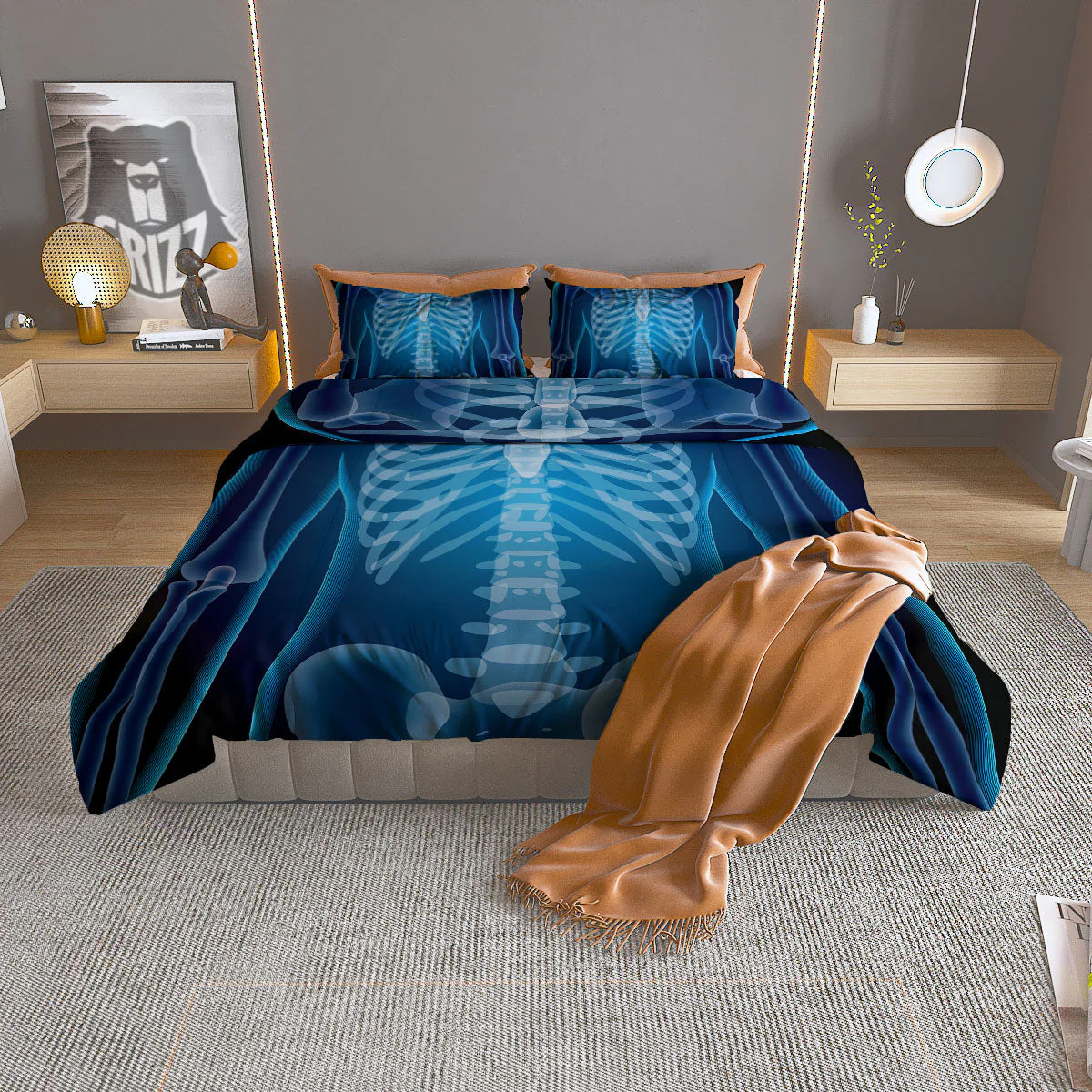 X-Ray Film Radiologist Print Duvet Cover Bedding Set