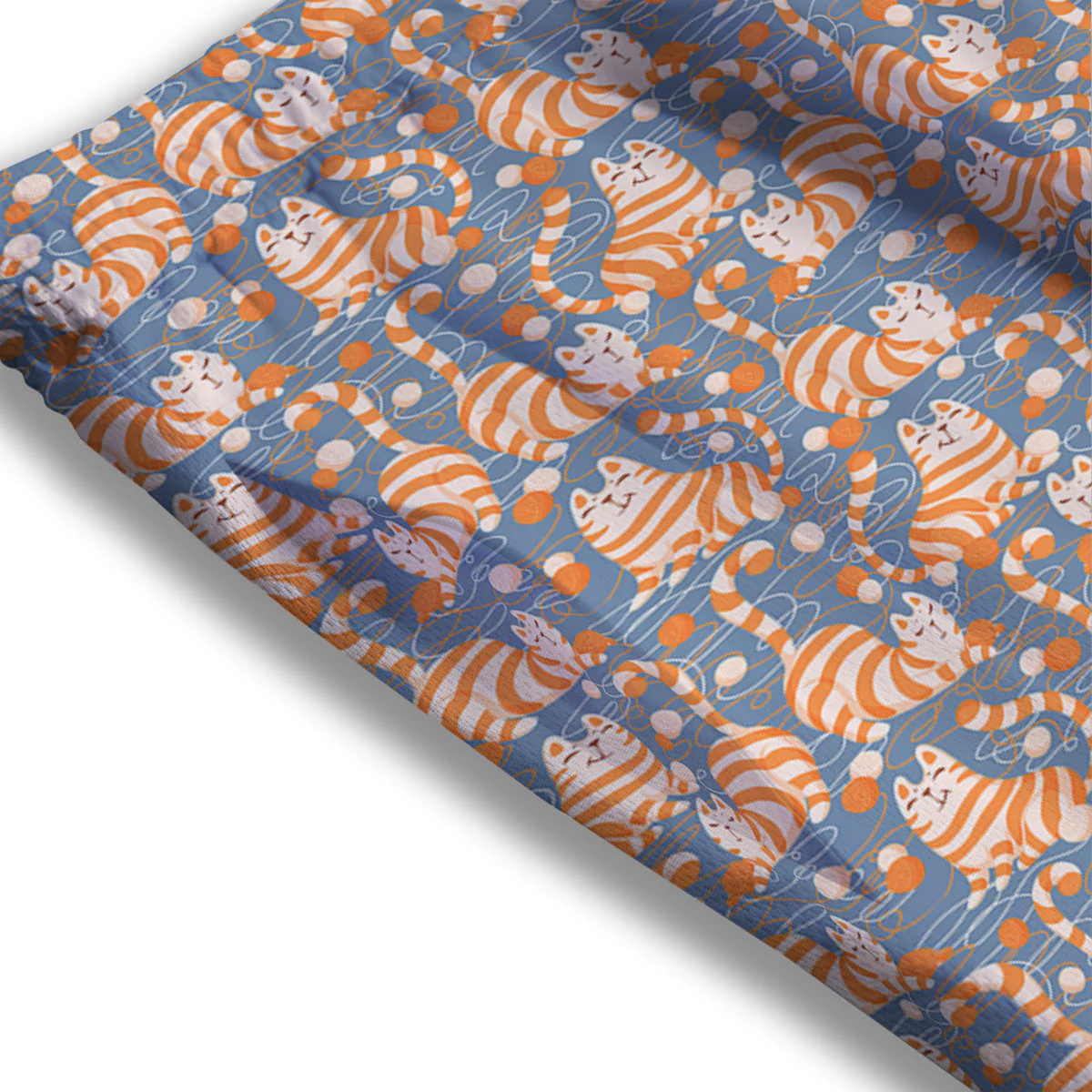 Yarn Ball And Cat Print Pattern Mesh Shorts - Image 3