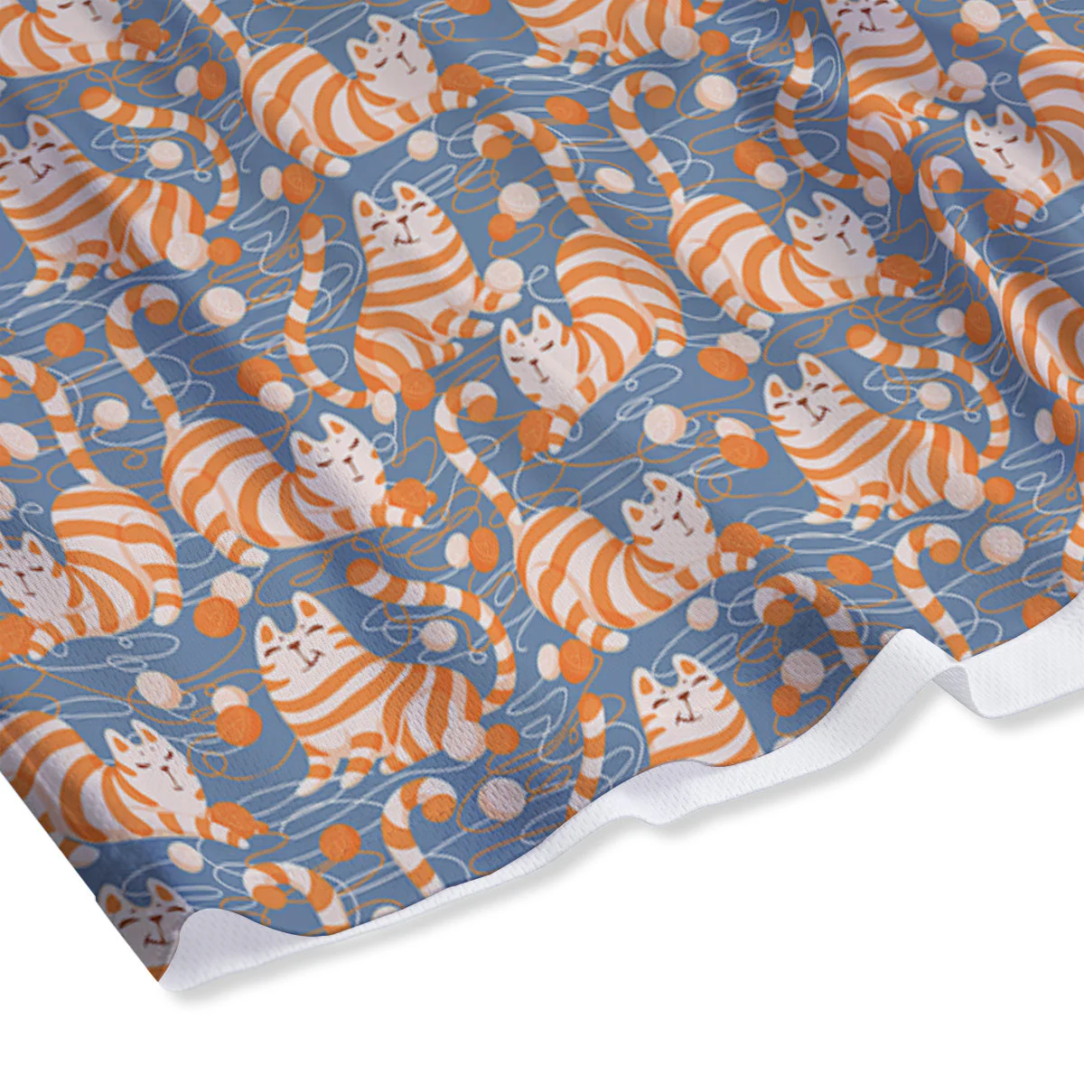 Yarn Ball And Cat Print Pattern Mesh Shorts - Image 4