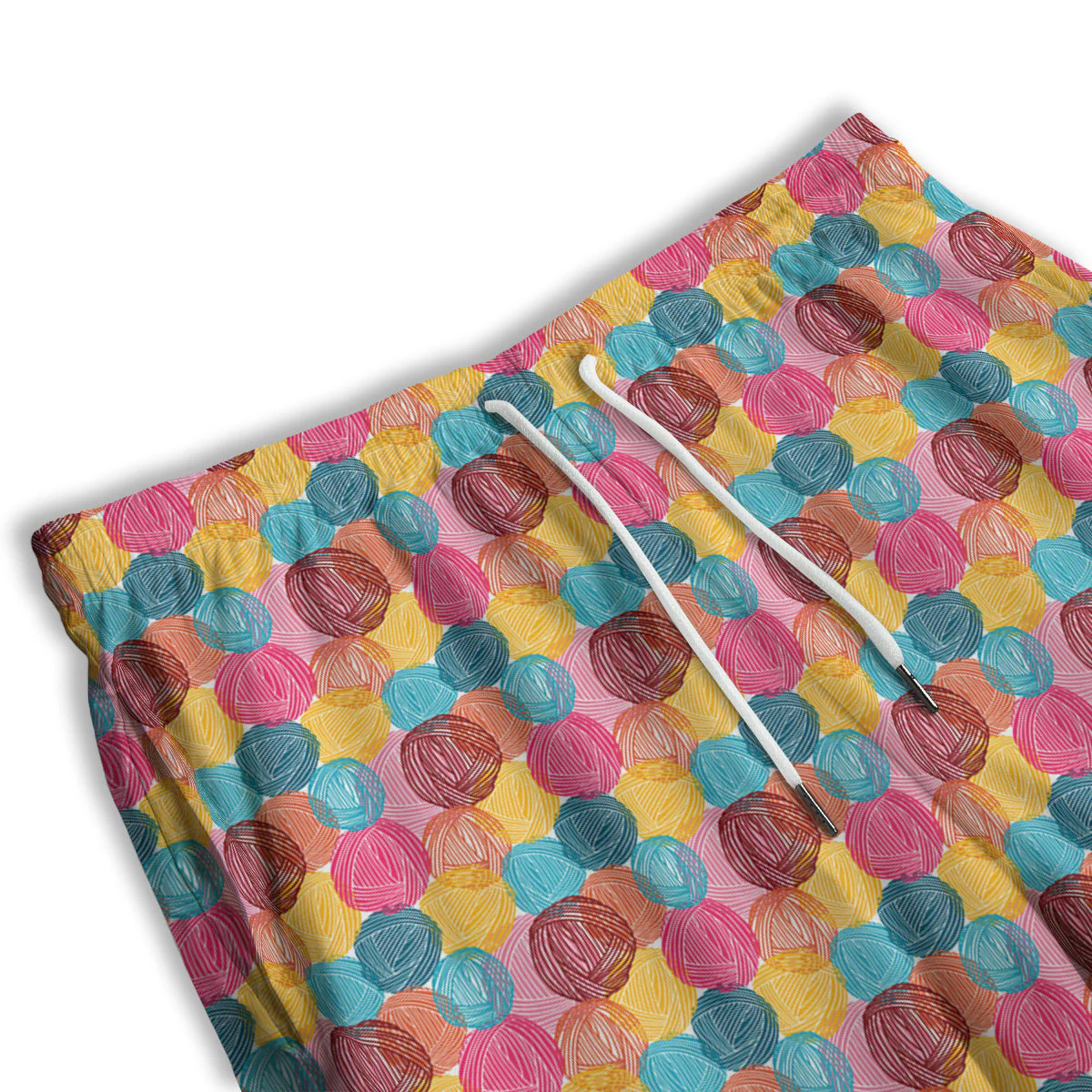 Yarn Balls Colorful Print Men's Athletic Shorts - Image 3