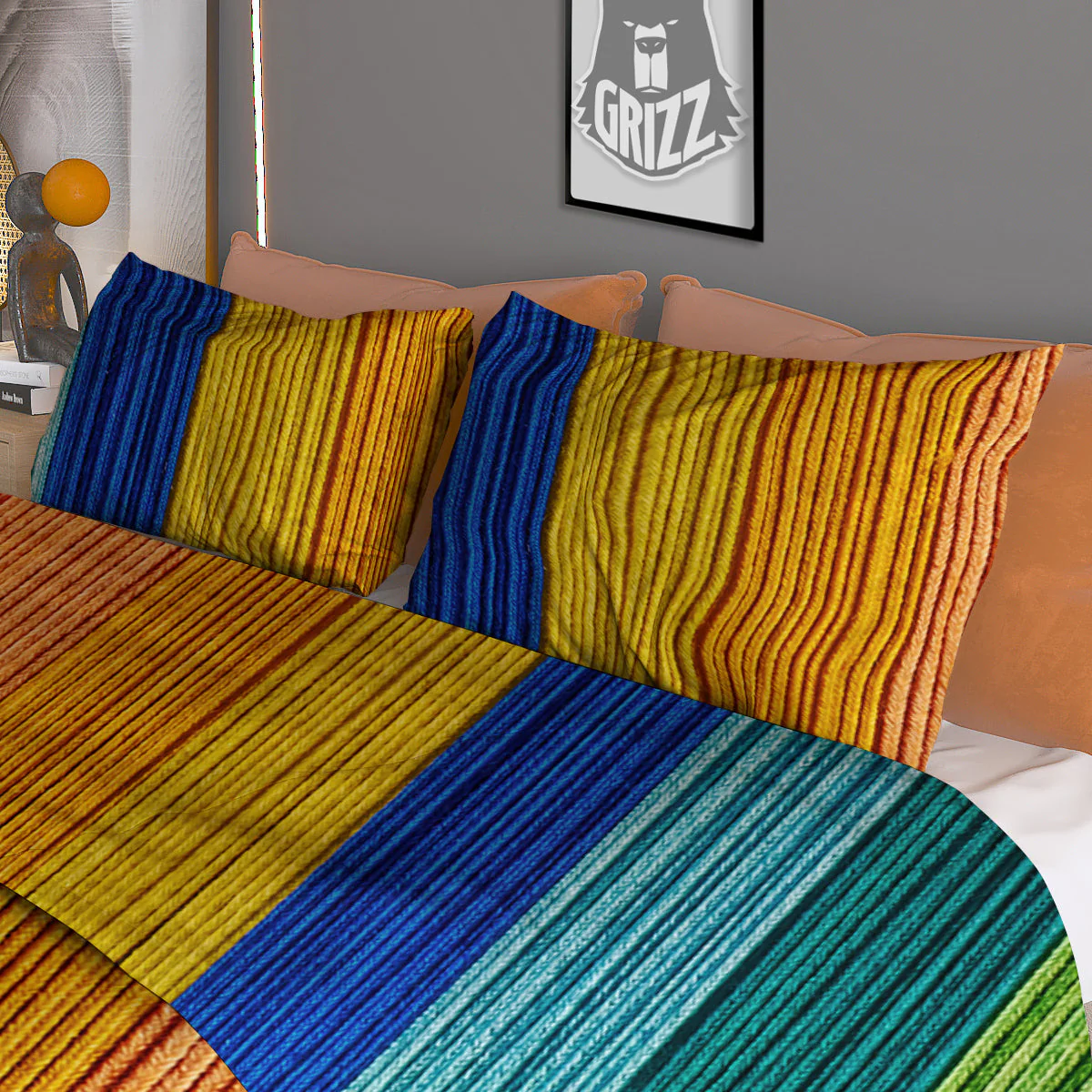 Yarn Colorful Print Duvet Cover Bedding Set - Image 3