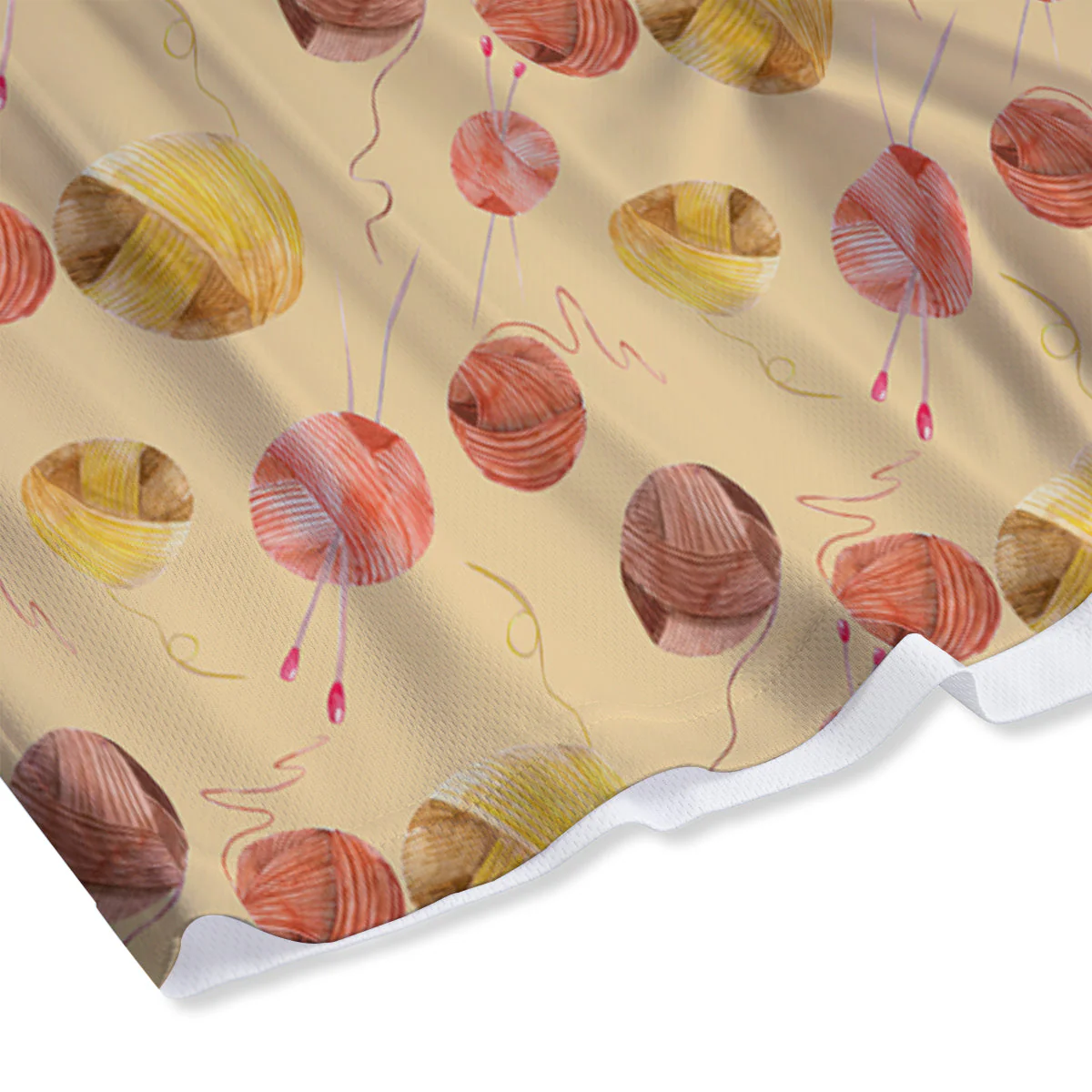 Yarn Watercolor Print Pattern Mesh Shorts - Image 4