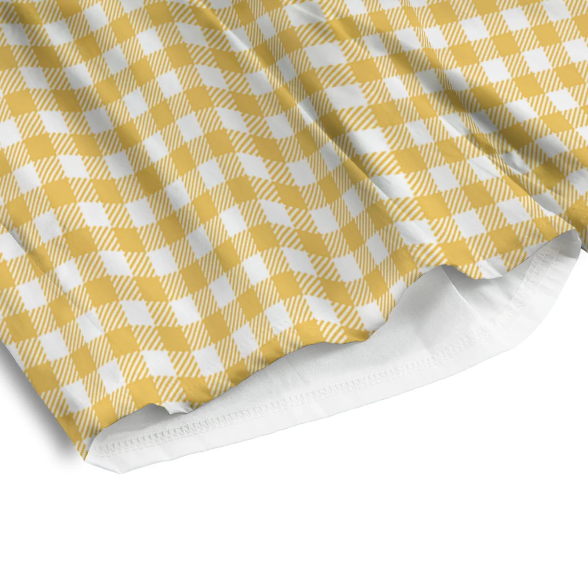Yellow Canary And White Gingham Print Men's Athletic Shorts - Image 4