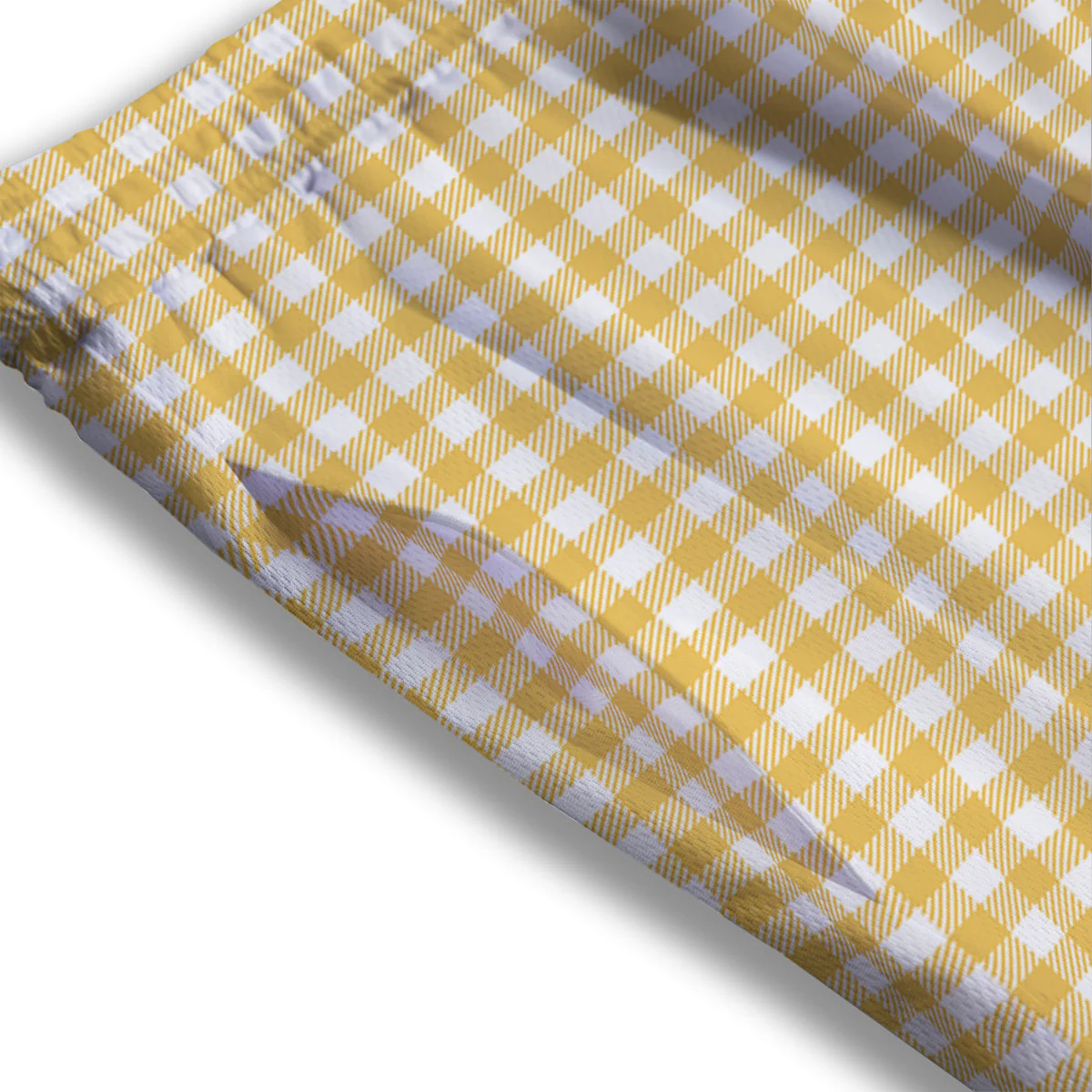 Yellow Canary And White Gingham Print Mesh Shorts - Image 3