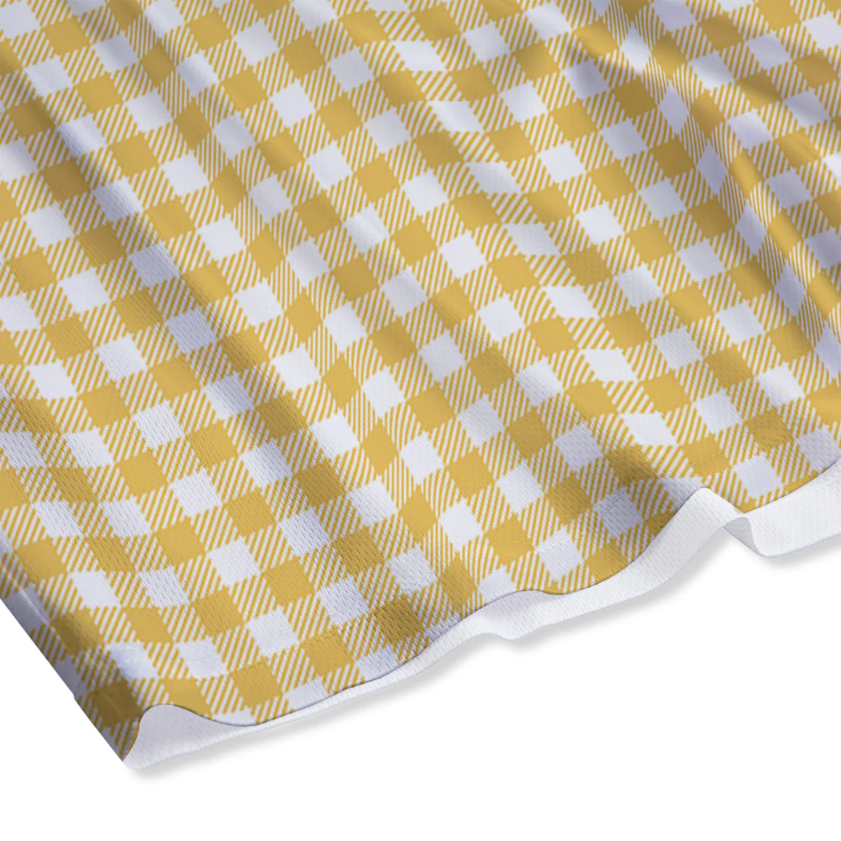 Yellow Canary And White Gingham Print Mesh Shorts - Image 4