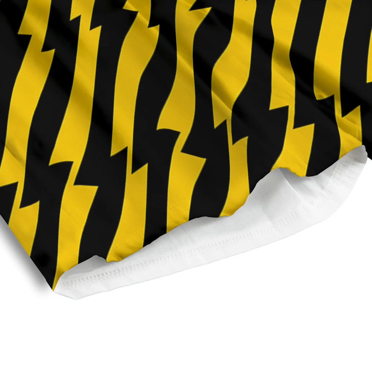 Yellow Lightning Spark Print Pattern Men's Athletic Shorts - Image 4