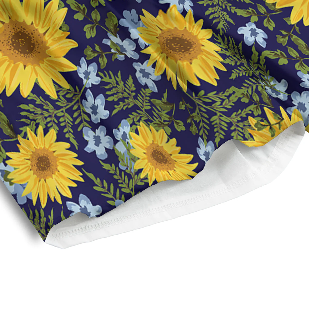 Yellow Sunflower Floral Print Men's Athletic Shorts - Image 4
