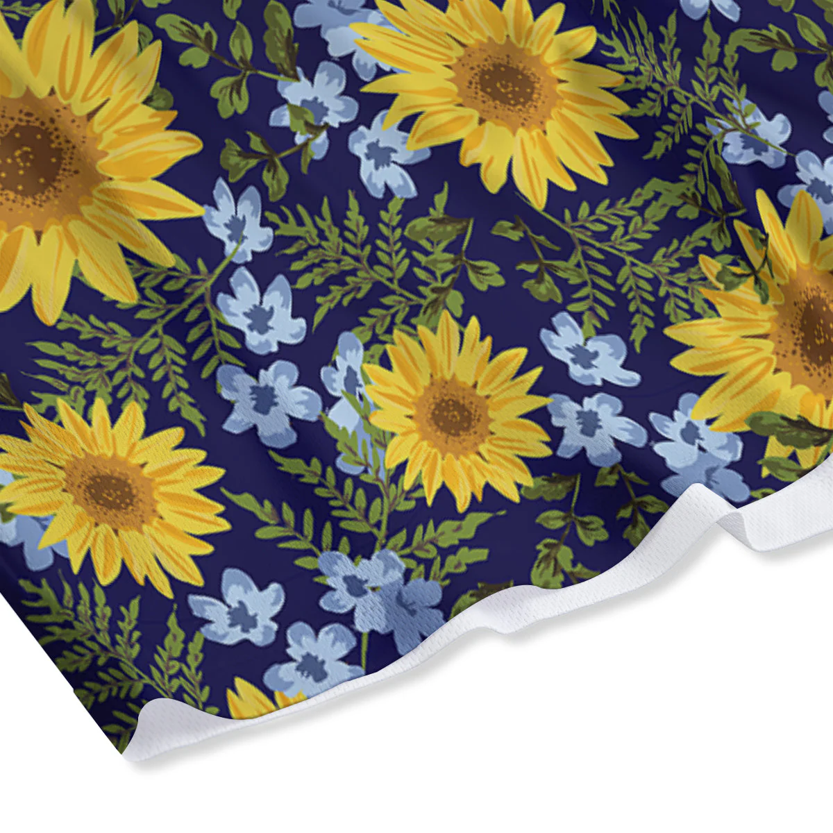 Yellow Sunflower Floral Print Mesh Shorts - Image 4